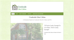 Desktop Screenshot of creeksideglencabins.com